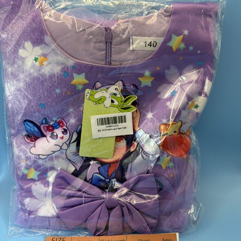 Girls Size 8/9Y Purple Graphic Fashion Dress - Picture 2 of 5